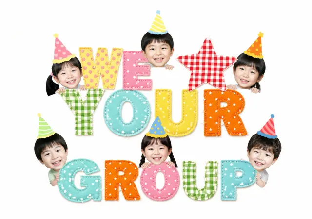 六张照片拼成彩字墙