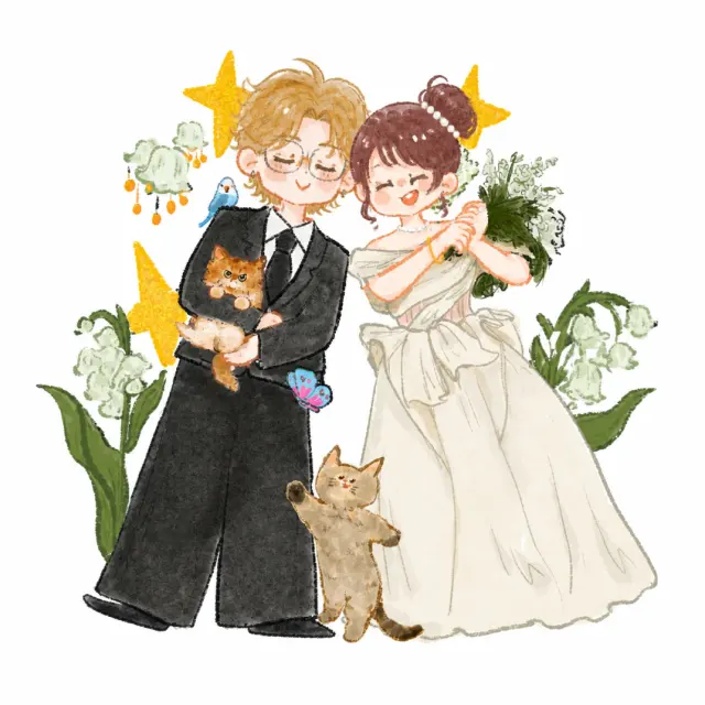 带着猫咪一起拍婚纱照