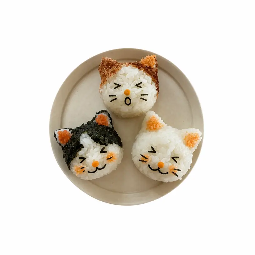 三猫饭团表情盘