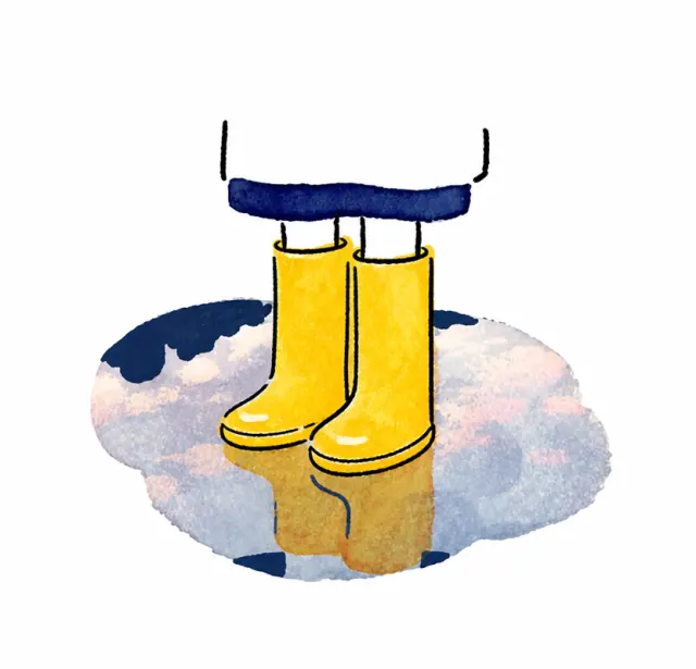 穿雨靴去踩水