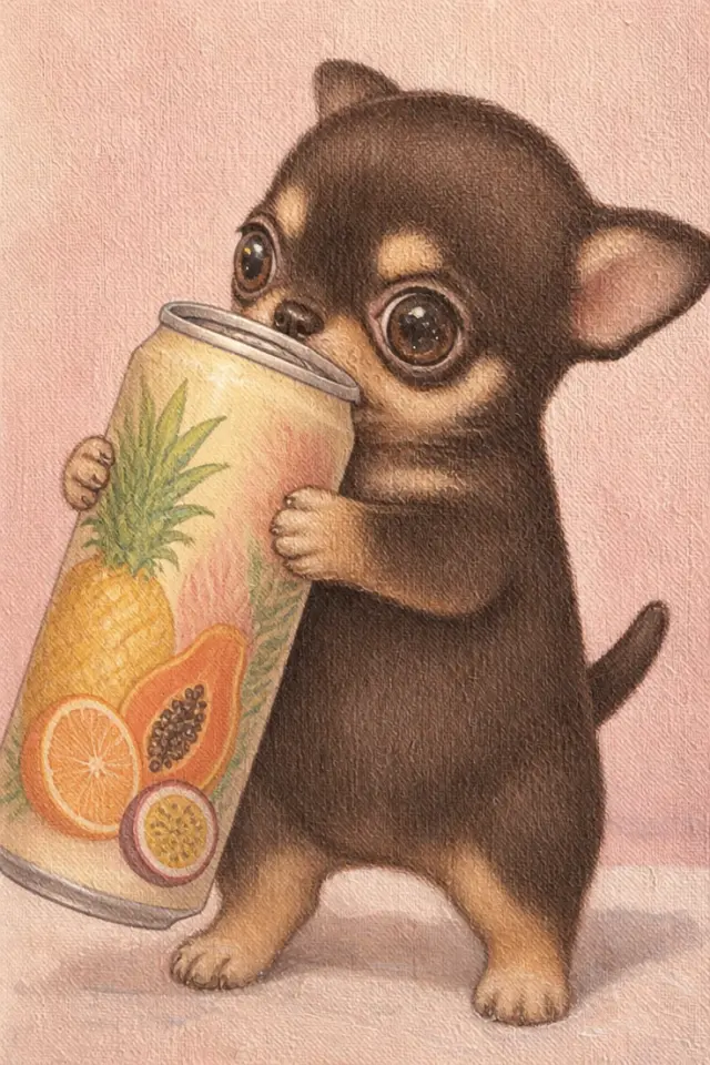 巨型饮料罐拥抱插画