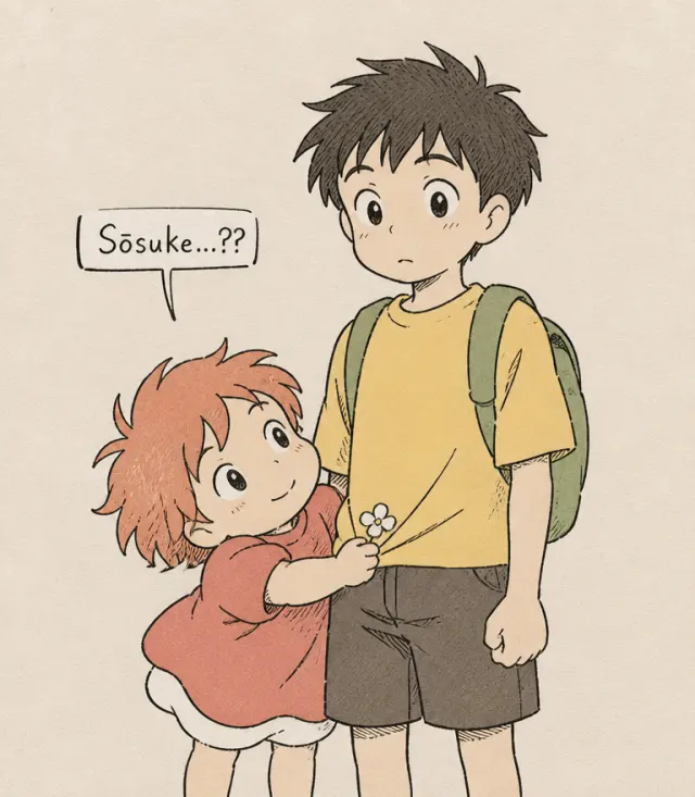 宗介收到波妞的小花