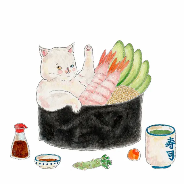甜虾牛油果猫军舰