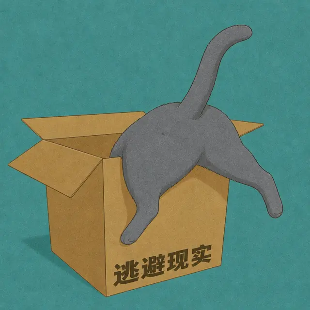 钻进纸箱逃避现实