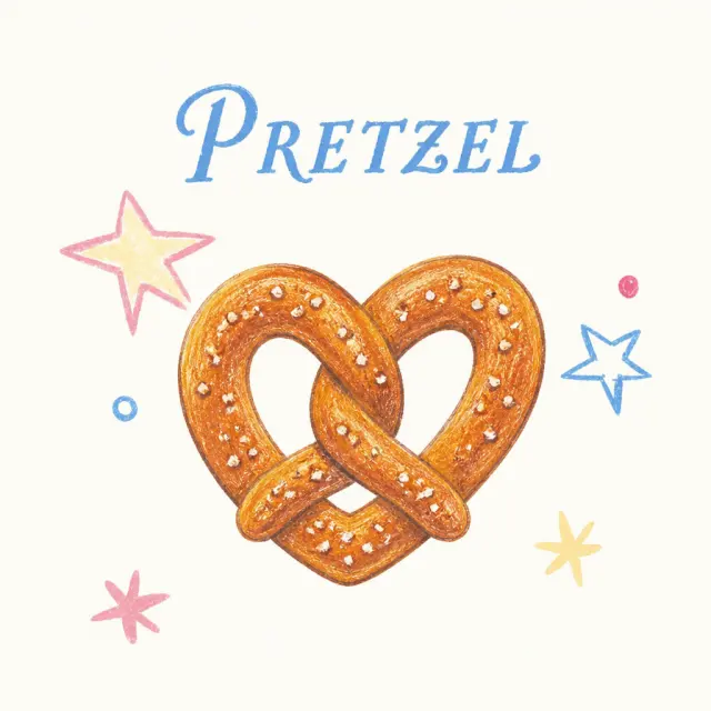 心形卷饼闪着星星