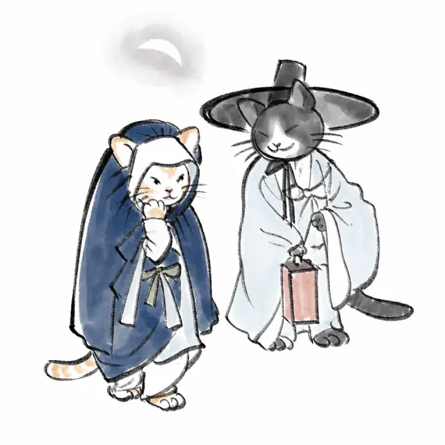 提灯双猫夜行