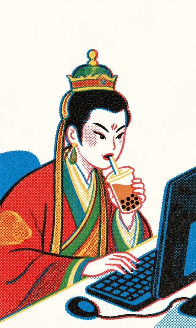 古人也要边喝奶茶边赶工