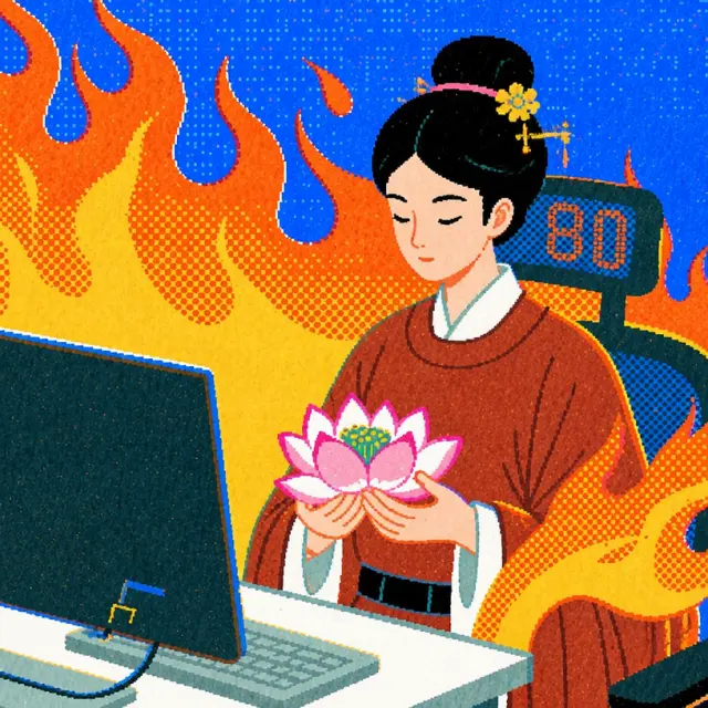 抱着莲花也得加班
