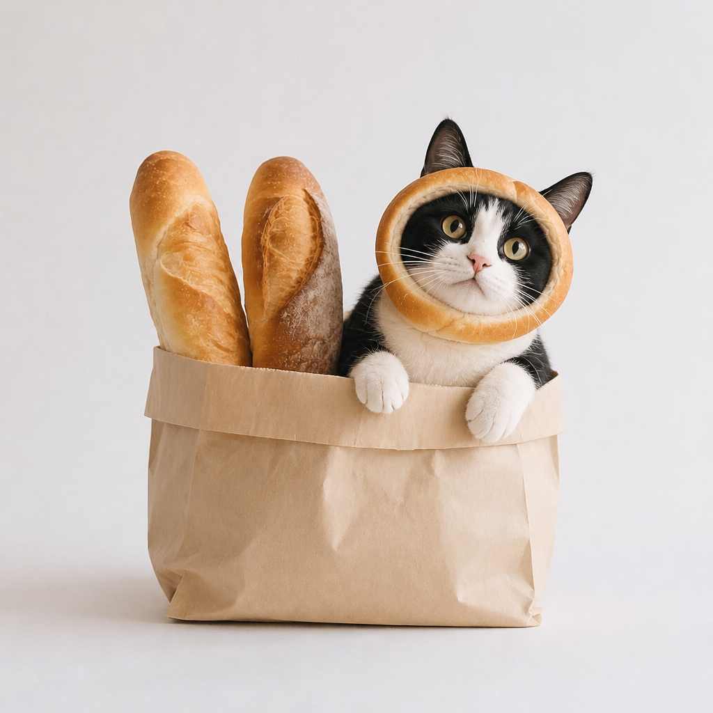 袋子里冒出个小脑袋