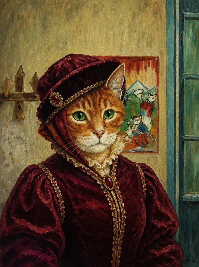 旧画里的猫咪绅士