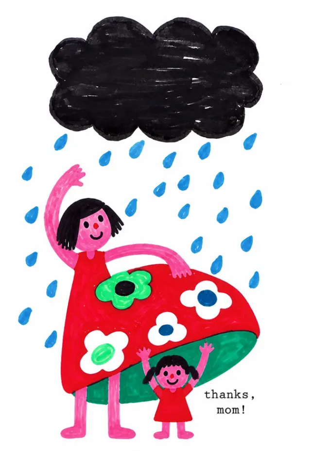 下雨也有妈妈的蘑菇伞