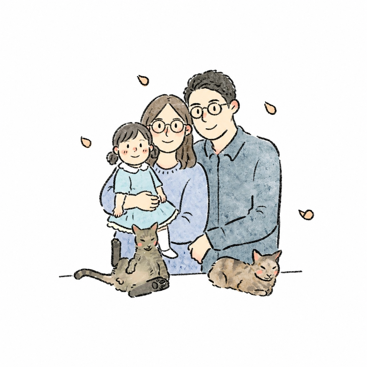 全家和两只猫都到齐