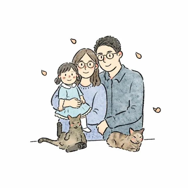 全家和两只猫都到齐