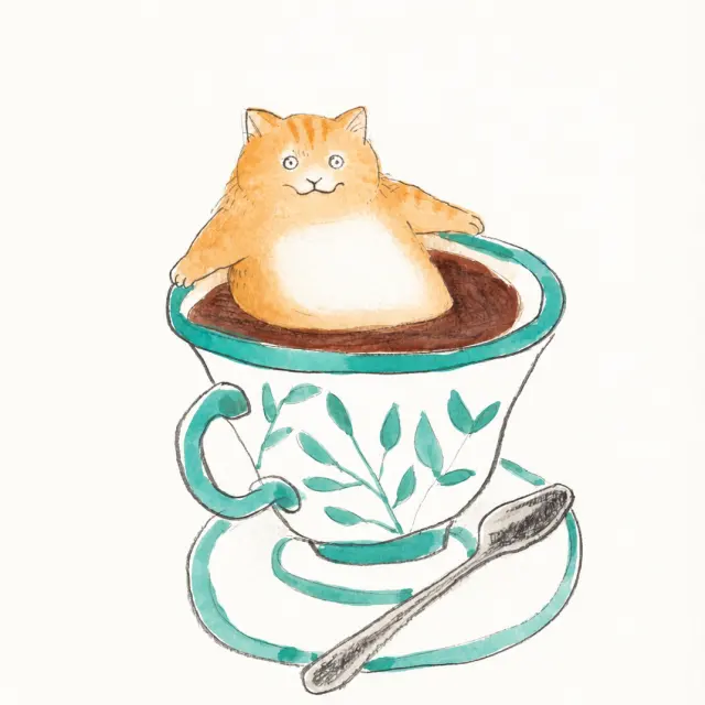 大茶杯里泡着一只猫